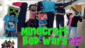 minecraft bed wars in real life that youtub3 family we play the popular game of minecraft bed wars i that youtub3 family that youtube family really fun games