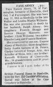 Abney Repository "F" Obituaries