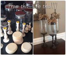 Rustic candle holder wood candle holder natural tree branch wood tealight holder reusable and great to decorate your house. All Supplies From Hobby Lobby 3 Unfinished Wood Candle Sticks 6 Unfinished Wood Circles Apothecary Jars Decor Hobby Lobby Christmas Diy Dollar Tree Decor