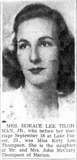 Catherine Lou “Kitty” Thompson Tilghman (1920-1998)