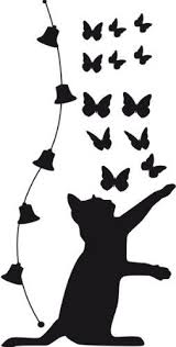 Sticker Adhesif Mural Autocollant Chat Clochettes Noir Deco Chambre Enfant Amazon Fr Cuisine Mais Decoracao De Gato Artesanato De Gato Silhueta De Gato