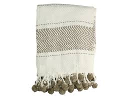 Jetzt 100 tage rückgaberecht auf alle artikel + kostenloser. Decke Mit Bommeln Ethno Boho Plaid Beachstyle Tagesdecke Uberwurf Creme Beige Waysens