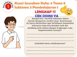 Lengkap Kunci Jawaban Kelas 4 Tema 9 Subtema 3 Pembelajaran 1 Kunci Jawaban Tematik Lengkap Terbaru Simplenews