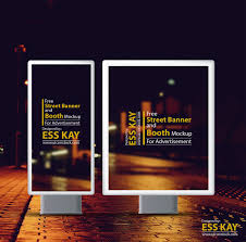 Free Street Banner And Booth Mockup For Advertisement A Graphic World Viết Chữ