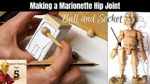 How to make Marionette Puppet Hip Joint (ball and socket) - YouTube
