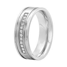 Mens 1 7 Ct T W Diamond Stainless Steel 7mm Wedding Band Mens Wedding Rings Platinum Stainless Steel Wedding Bands Mens Wedding Rings