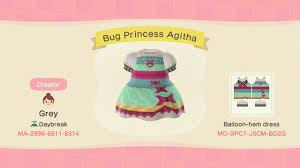 Acnh Bug Princess Agitha Dress Animal Crossing Animal Crossing Qr Animal Crossing Qr Codes Clothes