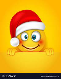Christmas Happy Cheerful Emoticon In Santa Hat Illustration Vector Download A Free Preview Or High Quality Emoticon Santa Hat Vector Santa Hat Illustration