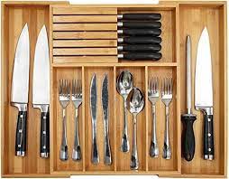 Maybe you would like to learn more about one of these? Vaefae Bamboo Silverware Drawer Organizer Kitchen Expandable Utensil Holder And Cutlery Tray With Divider 13 21 6 Flatware Storage And Removable Knife Block Buy Online At Best Price In Uae Amazon Ae