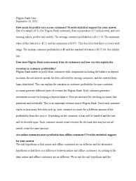 Evaluation of customer profitability analytics vendors. Pilgrim Bank A Resampling Statistics Profit Accounting