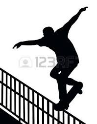 Skateboarding Skater Do Nosegrind Rail Slide With Board Silhouette Skateboard Skateboard Room Silhouette