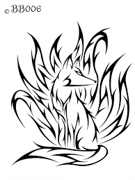 Tribal Ninetails Commission By Blackbutterfly006 Fox Tattoo Design Fox Tattoo Tribal Drawings