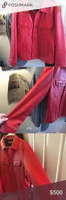 Supreme Leather Trucker Jacket Red Sold Red Jacket Trucker Jacket Jackets