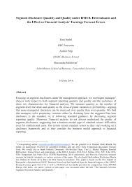 Café con aroma de mujer : Pdf Segment Disclosure Quantity And Quality Under Ifrs 8 Determinants And The Effect On Financial Analysts Earnings Forecast Errors
