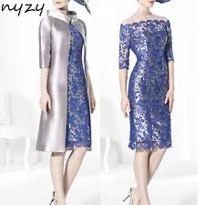 Farbiger brautkleidet ist in trend für 2021. Nyzy M40 Cocktail Kleider Zwei Stuck Mit Jacke Bolero Mantel Silber Blau Robe De Cocktail Giessen Mariage Hochzeit Gast Kleid Party Cocktailkleider Aliexpress