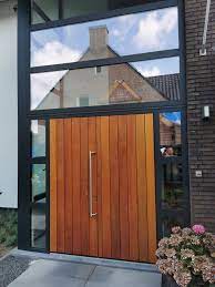 aluminium voordeur met hout puur kozijn moderne voordeur voordeur ondergronds huis