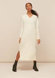 It is an easy piece of clothing to toss on last minute or spruce up with accessories and shoes. Ivory V Neck Knitted Dress Whistles Whistles