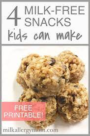 4 Easy Dairy Free Snacks Kids Can Make Milk Allergy Mom Recipes Dairy Free Snacks Dairy Free Recipes For Kids Allergy Friendly Recipes