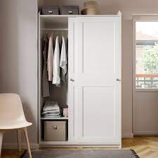 Ikea wooden wardrobe closets design ideas uk. Hauga Wardrobe With Sliding Doors White 118x55x199 Cm Ikea
