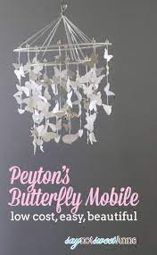 You can make a butterfly mobile for babies. Diy Butterfly Paper Mobile Sweet Anne Designs