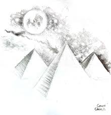 Un peisaj cu trandafiri in creion. Peisaj Cu Piramide Desen In Creion Desene Si Picturi De Corina Chirila