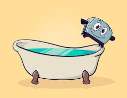 Brave Little Bathtub Drawing By Ludwig Van Bacon Vector cartoon bathtub icon in comic style. brave little bathtub by ludwig van bacon