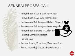 Bahagian gaji dan akaun staf. Aliran Proses Modul Gaji Senarai Proses Gaji Penyediaan