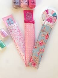 Cute Fabric Nail File Holders With Matching File Emery Board Etsy Small Sewing Projects File Holder Craft Fairs