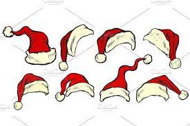 Santa Hat Collection Set Retro Vector Illustration Graphic Design Pattern Vintage Logo Design