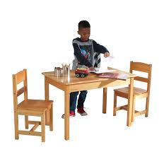 Kidkraft Rectangle Table 2 Chair Set Natural Walmart Com Wooden Study Table Study Room Design Study Table Designs