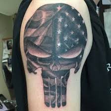American Flag Chest Tattoo Black And Grey Best Tattoo For Guys Forearm Skull 31 Ideas Punisher Skull Tattoo Punisher Tattoo Tattoos For Guys