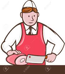 Ilustración De Un Cortador De Carnicero De Dibujos Animados Con ...