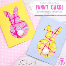 To help you celebrate in style, we're sharing these beautiful free printable floral cards for the spring occasion. Yarn Wrapped Easter Bunny Cards Kids Craft Room