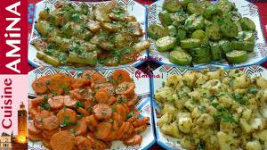 سلطات مغربية متنوعة Salades Marocaines Youtube Moroccan Food Food Comfort Food