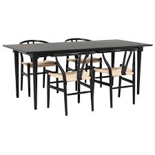 Ikea birmingham, rönninge extending dining table, birch, was £229 #bargaincorner. Hague 200cm Dining Table With 4 Hans Wishbone Dining Chairs Black Dining Sets Dining Room