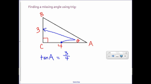 But you still need to remember what they mean! Finding A Missing Angle With Trig Youtube