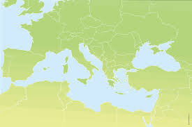 Blank map of mediterranean sea area atlantic ocean region. Free Mediterranan Sea Map
