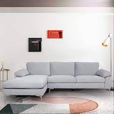 Check spelling or type a new query. Sectional Couch Left Hand Facing L Shaped Couch For Family Living Room Modern Large Velvet Sectional Sofa With An Extra Wide Chaise Lounge Light Grey Walmart Com Walmart Com