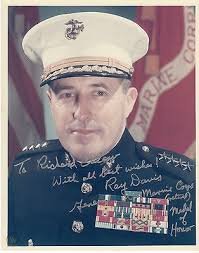 USMC General & MOH Awardee Ray Davis Autograph Signed 8x10 Color Photo d03 