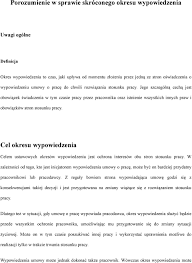 Nie znajdują wówczas zastosowania przepisy o rozwiązaniu umowy za wypowiedzeniem. Porozumienie W Sprawie Skroconego Okresu Wypowiedzenia Pdf Darmowe Pobieranie