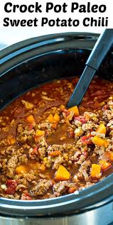 Crock Pot Paleo Sweet Potato Chili Skinny Southern Recipes Recipe Crock Pot Sweet Potatoes Sweet Potato Chili Crockpot Sweet Potato Chili