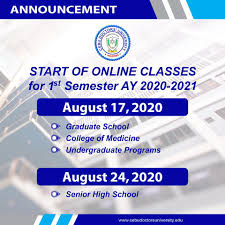 Check spelling or type a new query. Cdu Official Start Of Online 1st Semester Classes School Year 2020 2021