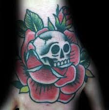 Skull and rose tattoos meld two of traditional tattooing's most enduring images. 50 Traditional Skull Tattoo Designs For Men Manly Ink Ideas