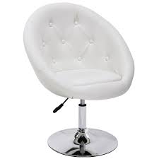 duhome vanity make up accent chair luxury pu leather contemporary round swivel tufted adjustable lounge chair white 1 pcs walmart com beauty room decor white vanity chair beauty room vanity