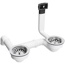 AQUADE 6255 Siebkorb Ventil Ablaufgarnitur Spülenablauf Abflussventil  Ablaufventil mit Rechteckigem Überlauf für Doppelbecken Küchenspüle Spüle Ø  114 mm, Kunststoff: Amazon.de: Baumarkt