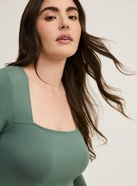 BOZZOLO Square Neck Womens Crop Top