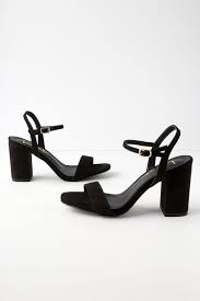 Black Ankle Strap High Heel Sandals Arya Black Suede High Heel Sandals Ankle Strap Heels Suede High Heels Sandals Heels