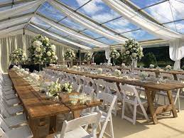 Beautiful Clear Roof Wedding Marquee With Bespoke Ivory Roof Overlay Linings Rustic Marquee Wedding Decoration Marquee Wedding Outdoor Wedding Reception Tent