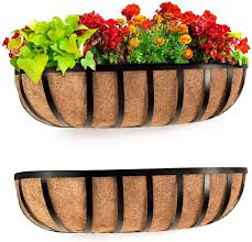 These flower pots are designed to accent any style. Amazon Com Sekcen Railing Planter Window Box Deck Balcony Rail Planter 24 Inch For Porch Fence Patio Outdoor 2 Pack Patio Lawn Garden