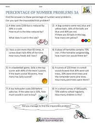 Percent Worksheets Percentage Of Number Problems 3a Gif 1 000 1 294 Pixels Word Problems Word Problem Worksheets Math Word Problems